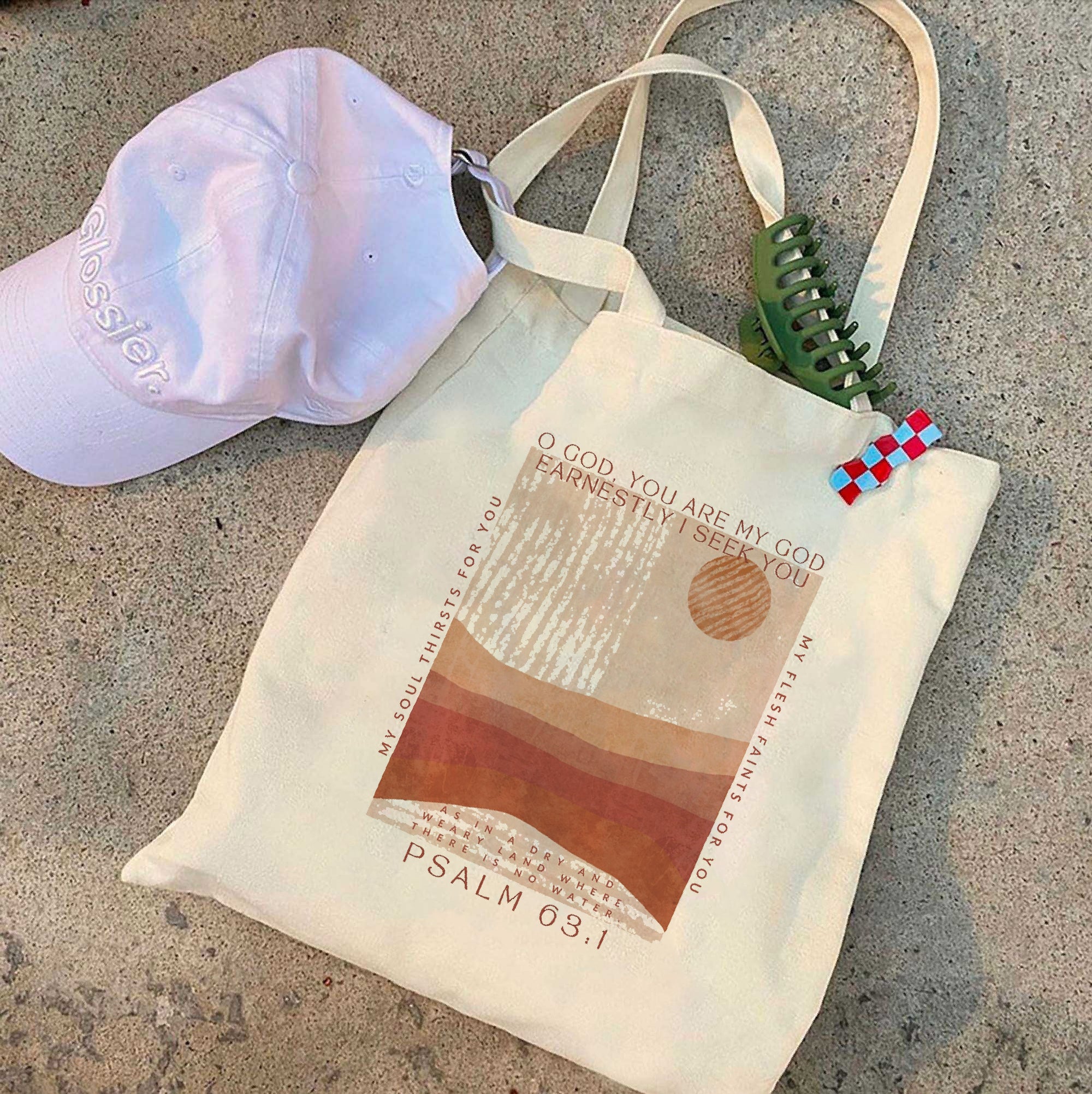 Psalms Bible Tote Bag – Christian Canvas Bag for Church & Bible Study – Reusable Boho Desert Tote – Gift for Christian Woman – Faith-Based Accessories TBLAF17